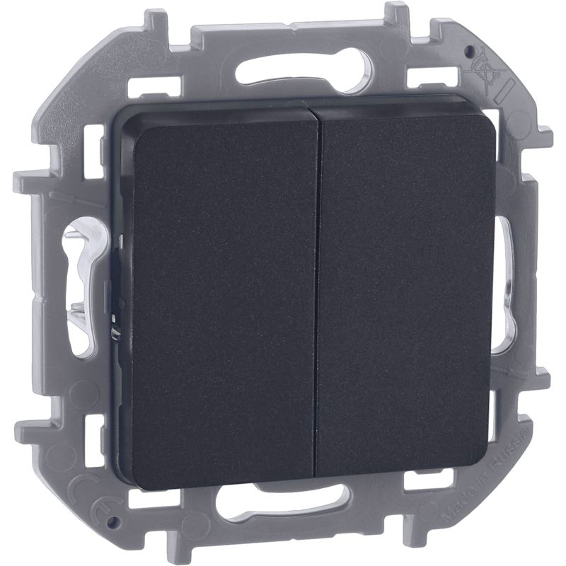 Выключатель 2-кл. Inspiria 10А IP20 250В 10AX механизм антрацит IEK 673623