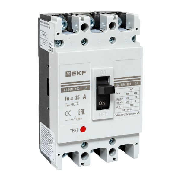 Выключатель автоматический 3п 100/25А 35кА ВА-99М PROxima EKF mccb99-100-25m