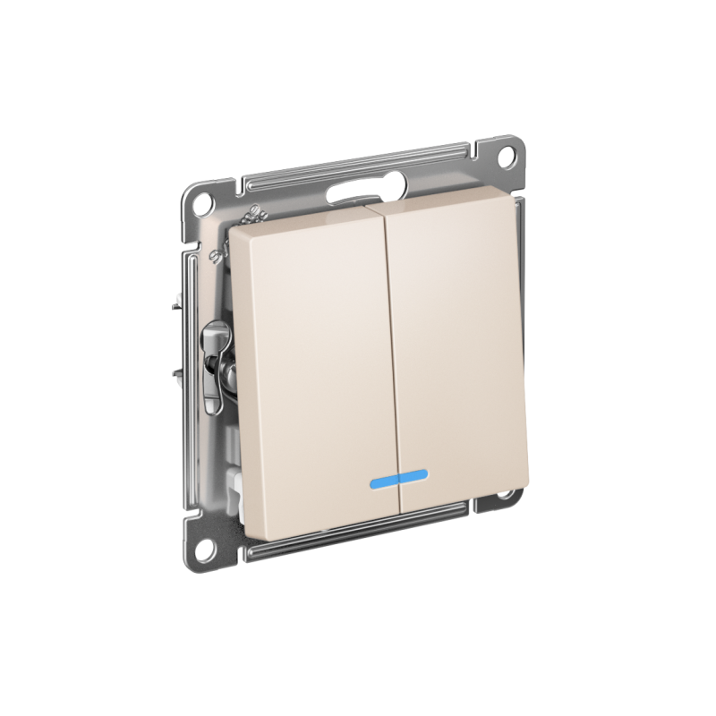 Выключатель 2-кл. СП AtlasDesign 10А IP20 (сх. 5а) 10AX с подсветкой механизм беж. SE ATN000253