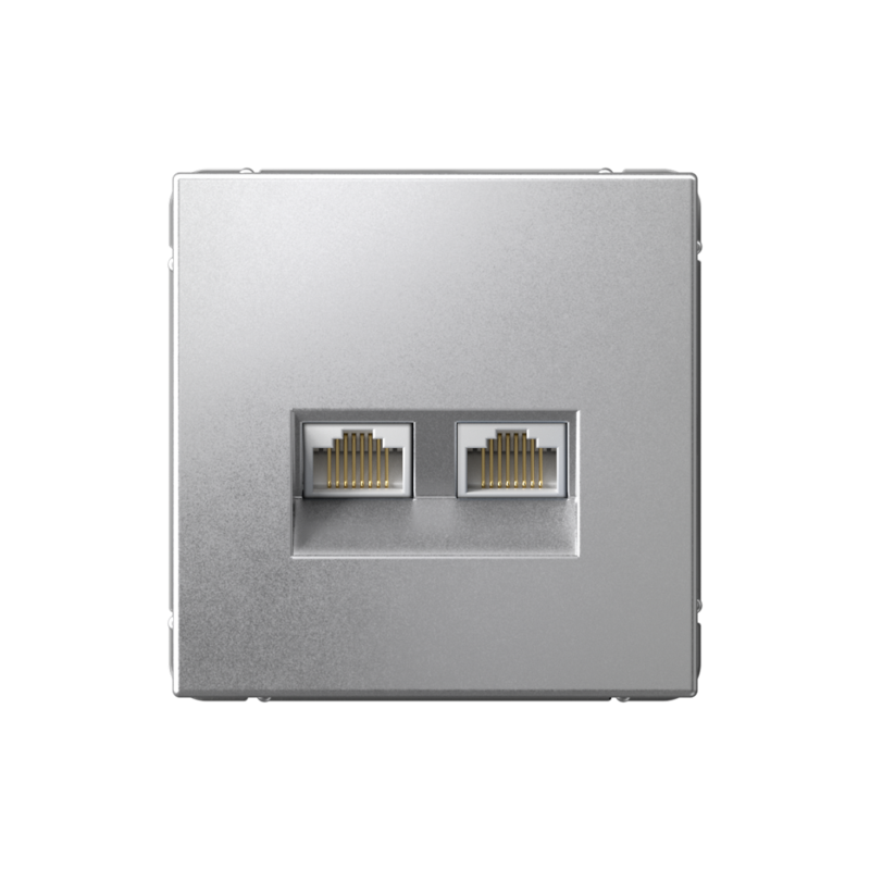 Розетка компьютерная 2-м ArtGallery RJ45 + RJ45 кат.5E механизм алюм. SE GAL000385