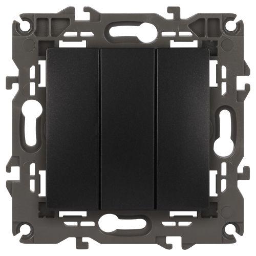 Выключатель 3-кл. СП Elegance 14-1107-05 10А IP20 250В 10AX механизм антрацит Эра Б0034254
