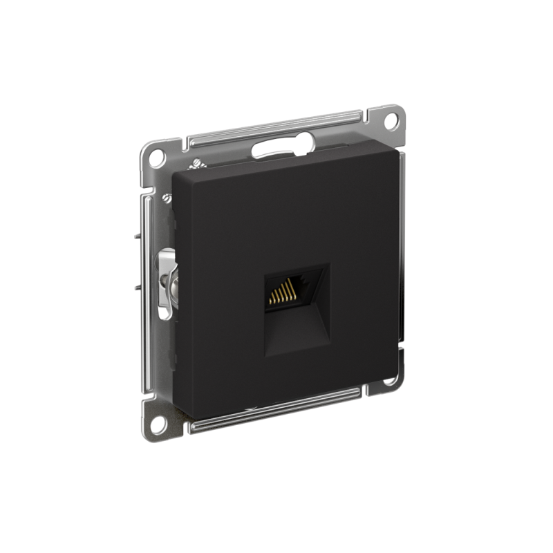 Розетка компьютерная 1-м AtlasDesign RJ45 кат.5E механизм карбон SE ATN001083