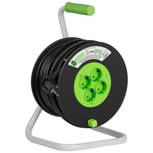 Удлинитель на пластик. катушке 4х50м с заземл. KAT-3x1.5-50m Greenline ПВС 3х1.5 Эра Б0065107
