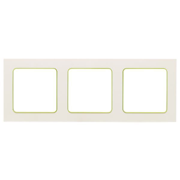 Рамка 3-м Стокгольм бел. с линией цвета зел. PROxima EKF EAM-G-302-10