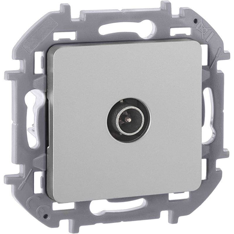 Розетка телевизионная проходная TV Inspiria 14дБ 5-862мГц механизм алюм. IEK 673862