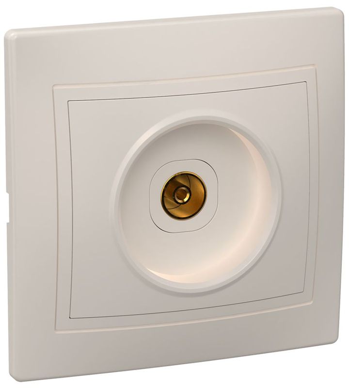 Розетка телевизионная TV 1-м СП Кварта РТВ10-ККм IP20 крем. GENERICA EAK10-K33-DM