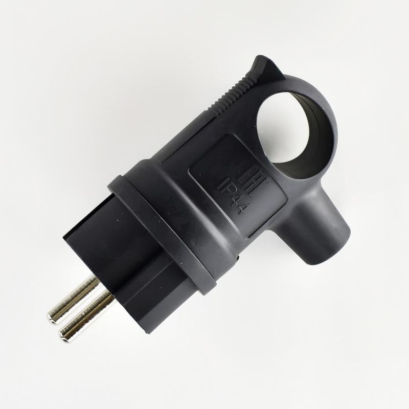 Вилка 16А 2P+PE 220-240В IP44 с ручкой каучук LEZARD 106-0400-0109/109