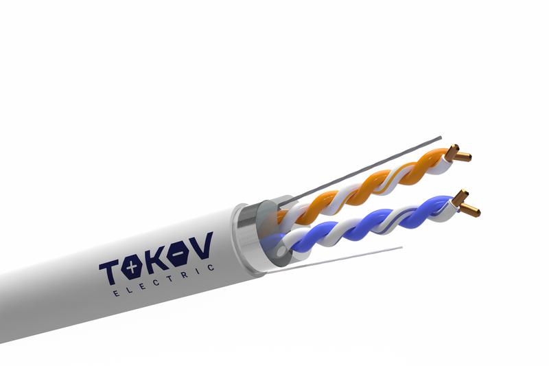 Кабель витая пара F/UTP 2х2х24AWG кат.5E PVC (м) TOKOV ELECTRIC TKE-C06-F22-5E-305-PVC