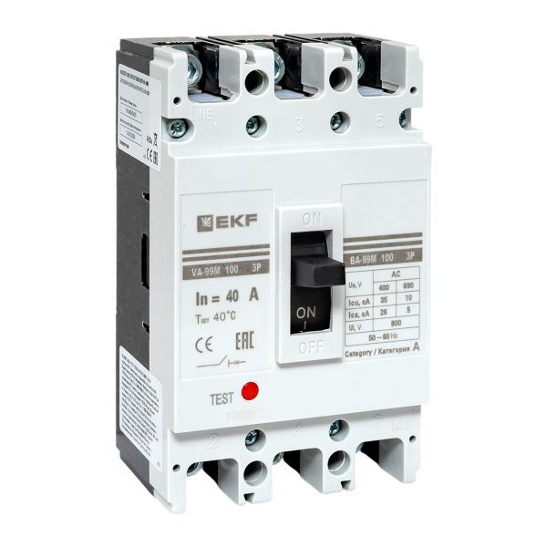 Выключатель автоматический 3п 100/40А 35кА ВА-99М PROxima EKF mccb99-100-40m