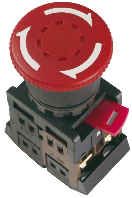 Кнопка "Грибок" AE-22 d22мм 1НО+1НЗ 240В с фиксацией красн. GENERICA BBG10-AE-K04