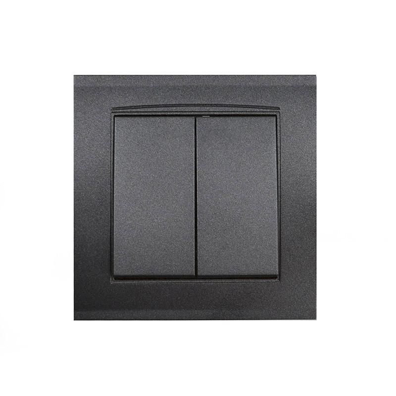 Выключатель 2-кл. СП Бриллиант 10А IP20 в сборе графит Universal 7947403-Gr