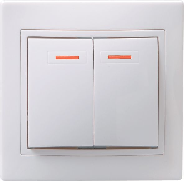 Выключатель 2-кл. СП Кварта 10А IP20 ВС10-2-1-КБ с индикацией бел. GENERICA EVK21-K01-10-DM