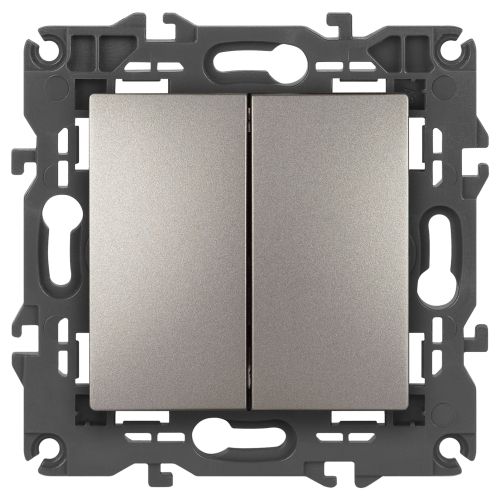 Выключатель 2-кл. Elegance 14-1104-16 250В 10АХ титан Эра Б0065803