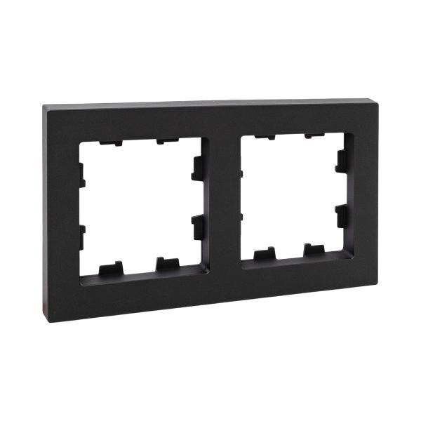 Рамка 2-м Эпика пластик черн. EKF UP1-FPB-02