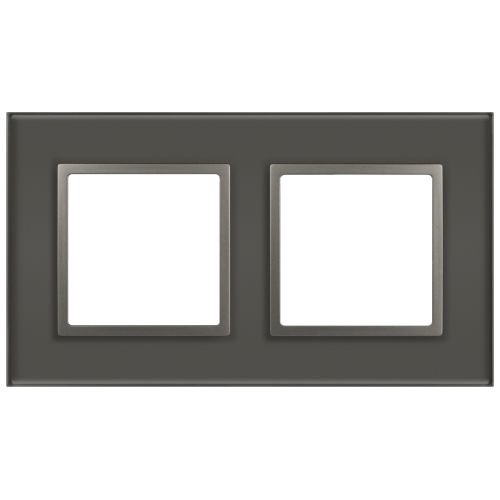 Рамка 2-м Elegance 14-5102-16 для розеток и выключателей стекло титан Эра Б0065835