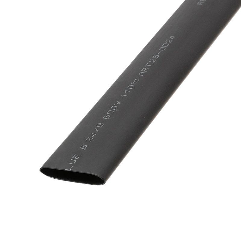 Трубка термоусадочная двустенная клеевая 24/8 (3:1) 1м черн. Rexant 26-0024