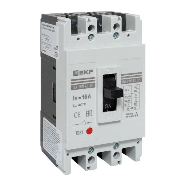 Выключатель автоматический 3п 63/16А 25кА ВА-99М PROxima EKF mccb99-63-16m