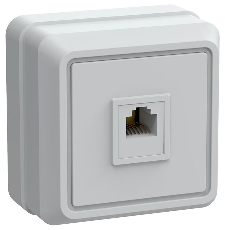 Розетка телефонная 1-м ОП Октава РТ20-ОБ IP20 бел. GENERICA ETO10-K01-DC