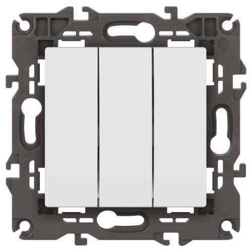 Выключатель 3-кл. Elegance 14-1107-01М 250В 10АХ матов. бел. Эра Б0065796