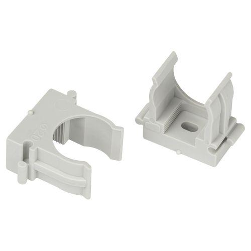 Держатель для труб (клипса) d20мм для прямого монтажа CLIP-20-G-MP сер. (уп.100шт) Эра Б0062104