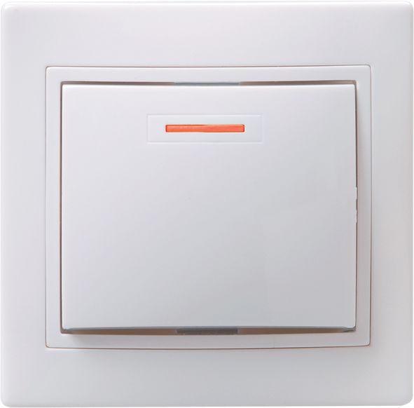 Выключатель 1-кл. СП Кварта 10А IP20 ВС10-1-1-КБ с индикацией бел. GENERICA EVK11-K01-10-DM