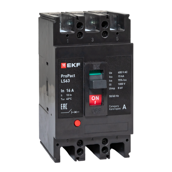 Выключатель автоматический 3п 16А 15кА LS63 ProPact EKF mccb-63-15-3-16-ls