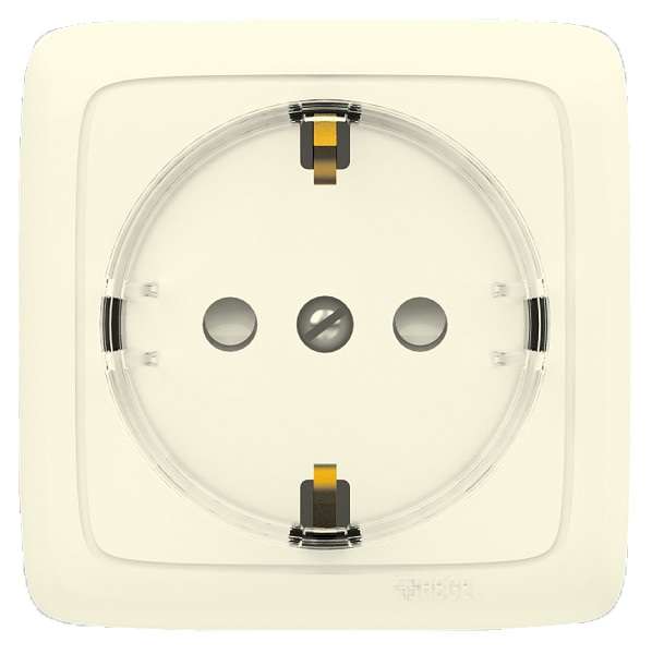 Розетка 1-м ОП Альфа 16А IP20 250В с заземл. защ. шторки с изолир. пластиной (стакан) сл. кость HEGEL РА16-174-01