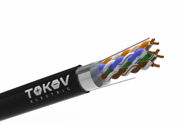 Кабель витая пара F/UTP 4х2х24AWG(0.51мм) кат.5E PE TOKOV PRO Fluke tested (м) TOKOV ELECTRIC TKP-C05-F42-5E-305-OD