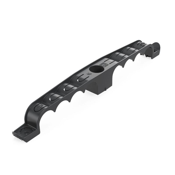 Держатель труб d20мм для прямого монтажа двусторон. на 8 мест черн. (уп.20шт) Промрукав PR13.03295