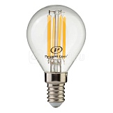 Лампа светодиодная филаментная RS F P45 E14 7W 220-240V 2700К 7Вт 810лм Ra 90 шар Русский Свет 15011245089