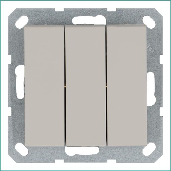 Выключатель 3-кл. 10А IP20 механизм тауп Jasmart G3031T