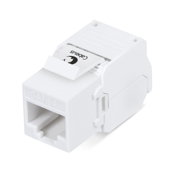 Вставка Keystone Jack RJ45 (8P8C) кат.6A KJ-RJ45-Cat.6A-180-Toolless 180град. без инструмента Toolless бел. Cabeus 7964c