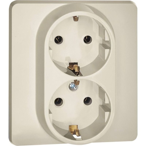 Розетка Inspiria 16А 250В 2х2P+E немецк. стандарт сл. кость IEK 673751