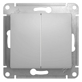 Systeme Electric Glossa Алюминий Выключатель 2-клавишный, сх.5, 10АХ