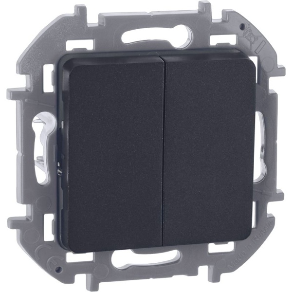 Выключатель 2-кл. Inspiria 10А IP20 250В 10AX механизм антрацит IEK 673623