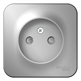 Systeme Electric Blanca наруж Алюминий Розетка б/з со шторками 16А, 250В, изолир. пластина