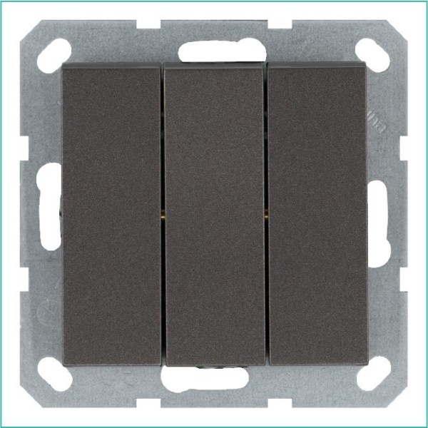 Выключатель 3-кл. 10А IP20 механизм мокко Jasmart G3031Z