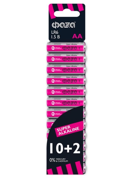 Элемент питания алкалиновый AA/LR6 1.5В Super Alkaline SBL-10+2 (уп.12шт) ФАZА 2854582