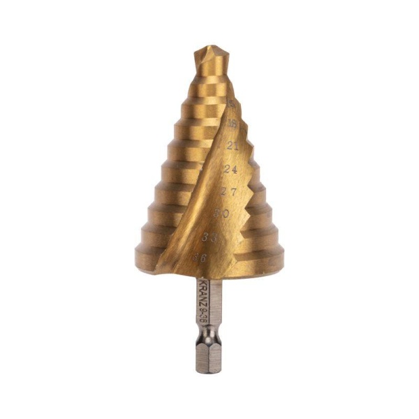 Сверло по металлу ступенчатое 9.0-36.0мм "ТИТАН" Kranz KR-12-6614
