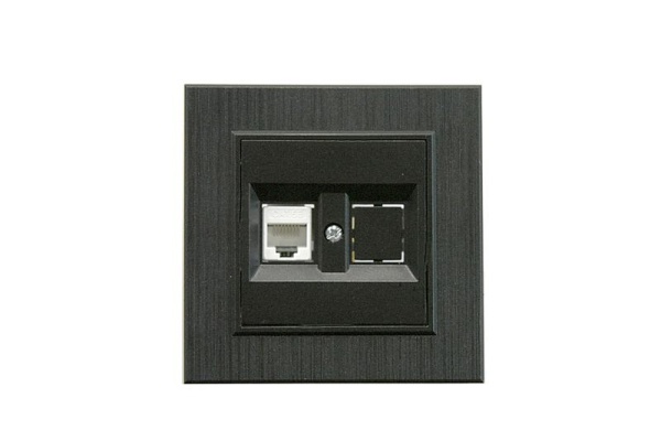 Розетка компьютерная CAT 5+гнездо Karea LINE STAR чер. Makel 86054035