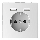 Schneider Electric Merten D-Life Белый Лотос Розетка Schuko с 2 USB c зарядным устройством 2,4 A