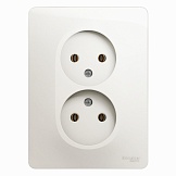 Systeme Electric Glossa Перламутр Розетка 2-ая б/з, 16А (в сборе)
