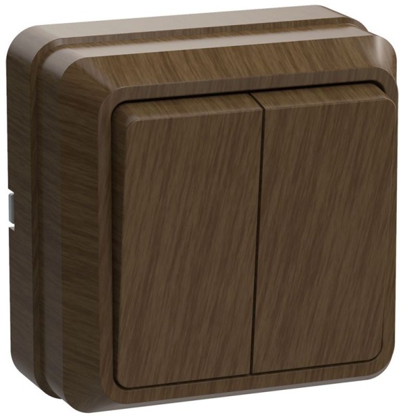 Выключатель 2-кл. ОП Октава 10А IP20 ВС20-2-0-ОД дуб GENERICA EVO20-K04-10-DC