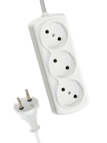 Удлинитель 3х3м 6А IP20 ПВС 2х0.75 КОСМОС YKsm3m-3g(6A)S