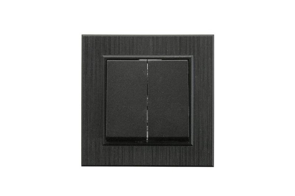 Выключатель 2-клав. Karea LINE STAR чер. Makel 86054003