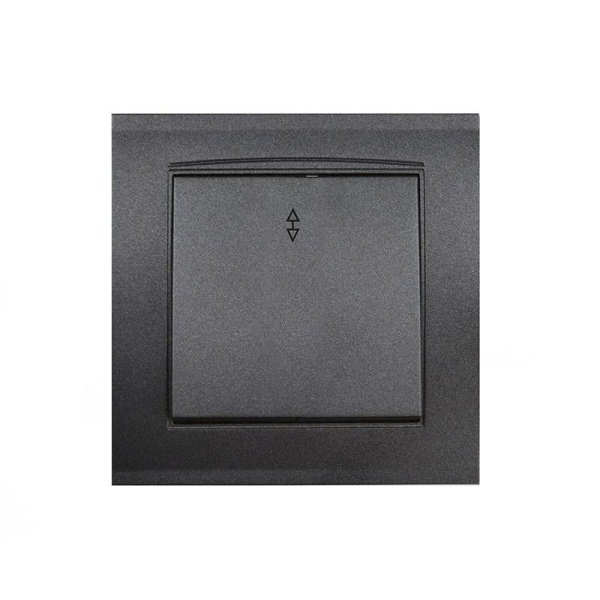 Переключатель проходной 1-кл. СП Бриллиант 10А IP20 в сборе графит Universal 7947373-Gr