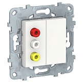 Schneider Electric Unica New Бел Розетка 3 RCA