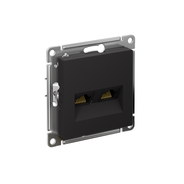 Розетка компьютерная 2-м AtlasDesign RJ45 кат.5E механизм карбон SE ATN001085