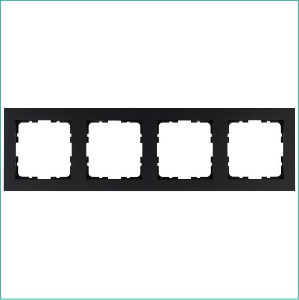 Рамка 4-м G-Classic черн. матов. soft touch Jasmart G1004PB