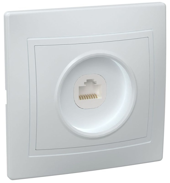 Розетка компьютерная 1-м СП Кварта РК10-КБ IP20 бел. GENERICA EKK10-K01-DM